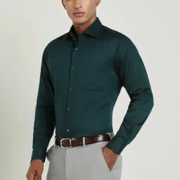 Allen Solly Green Cotton Regular Fit Shirt image 3