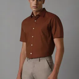 Louis Philippe Brown Cotton Regular Fit Printed Shirt image 3