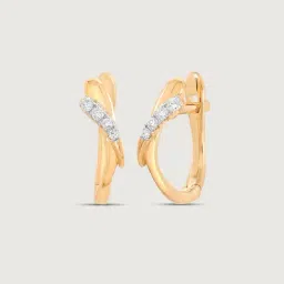 Mia by Tanishq 14k (585) Diamond Yellow Gold Earrings for Women image 4