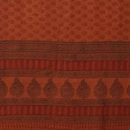 Unnati Silks Brown Cotton Printed Saree With Unstitched Blouse image 3