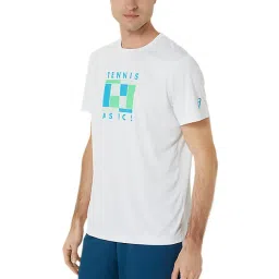 Asics White Regular Fit Printed Sports T-Shirt image 3