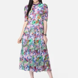 Scorpius Multicolor Floral Print Midi Dress-picture-12