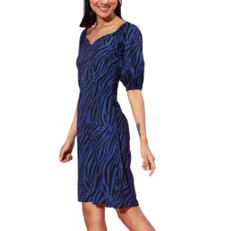 Sera Blue Animal Printed A-Line Dress-picture-35