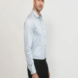 Park Avenue Grey Pure Cotton Regular Fit Printed Formal Shirt image 3