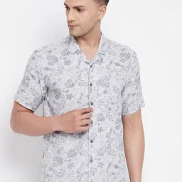 Even Light Grey Regular Fit Printed Shirt-image-29