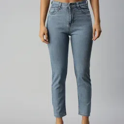 showoffff SHOWOFF Mom Fit Clean Look Blue Jeans-picture-25