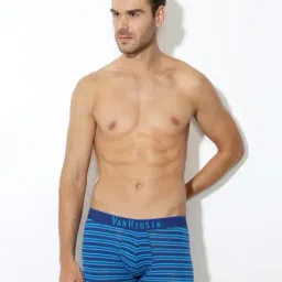 Vh Innerwear Blue Regular Fit Striped Trunks-image-9