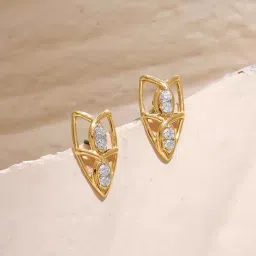 Mia by Tanishq 14k (585) Diamond Yellow Gold Earrings for Women image 2