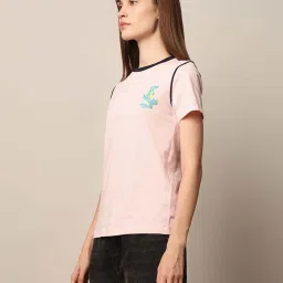 Only Pink Cotton Regular Fit Printed T-Shirt image 3