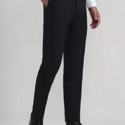 JadeBlue Navy Slim Fit Checks Trousers image 4