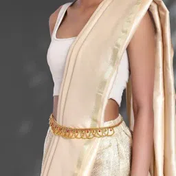 Peora Combo of Red green Necklace Set with Red Green Waist Belt for Women image 3