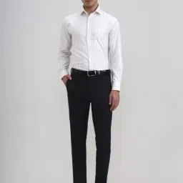 JadeBlue Navy Slim Fit Checks Trousers image 5