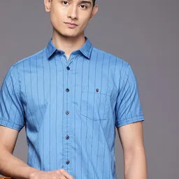 Louis Philippe Jeans Slim Fit Striped Pure Cotton Casual Shirt-picture-30