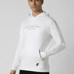 Van Heusen White Regular fit Print Casual Hoodie image 3