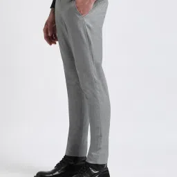 The Bear House Grey Slim Fit Texture Trousers image 3