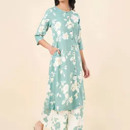 Rangmanch by Pantaloons Blue Printed A Line Kurta image 3