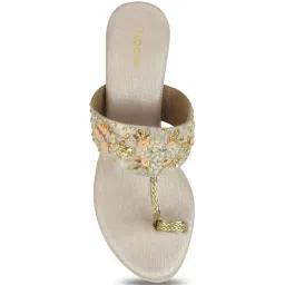 Mochi Women's Gold Toe Ring Wedges image 3