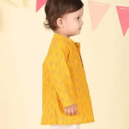 Fabindia Boys Yellow Cotton Printed Kurta image 3