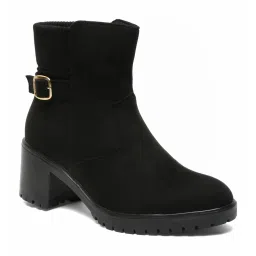 Flat N Heels Women's Black Casual Booties image 3