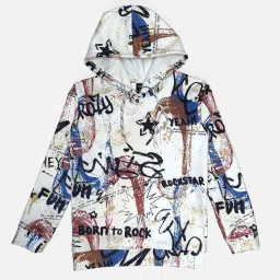 Cavio Kids Black Printed Full Sleeves Sweatshirt image 3