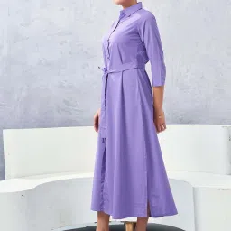 SELVIA Purple A-Line Dress image 3