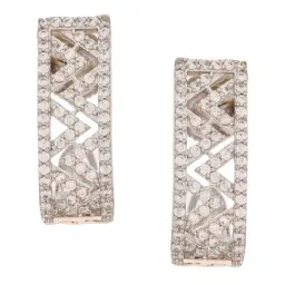 Voylla Silver Sparkling Elegance Bling Fling Silver American Diamond Stud Earrings image 4