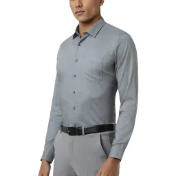 Van Heusen Grey Slim Fit Checks Shirt image 3
