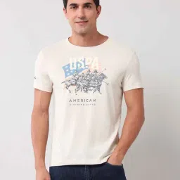U.S. Polo Assn. Denim Co. Beige Cotton Slim Fit Printed T-Shirt-picture-41
