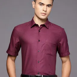 Louis Philippe Pure Cotton Classic Fit Self-Design Formal Shirt-image-18