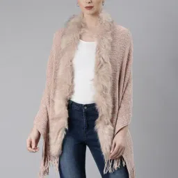 SHOWOFF Peach Textured Poncho-image-83