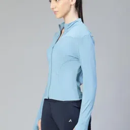 ATHLISIS Ice Blue Polyester Solid Sports Jacket image 4