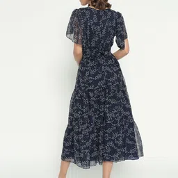 Raiyani Fashion Printed Georgette Fit & Flare Midi Dress image 2