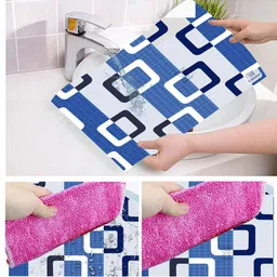 E-Retailer 6Pc White & Blue Printed Waterproof 3-Layered Refrigerator Covers With Pockets image 5