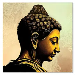 Indianara Grey & Beige 1 Piece Canvas Religious Wall Paintings-image-6