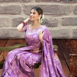 VelvetHue Woven Design Zari Banarasi Saree image 5