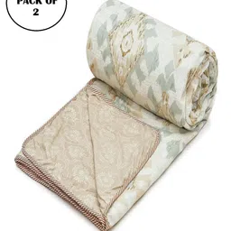 Myntra Elegant Homes Beige 2 Pieces Printed Microfiber AC Room 150 GSM Single Bed Dohar-picture-14