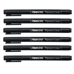 Aristo 0.05mm Pigment Liner Waterproof Quick Drying Pack of 6 - Black-picture-21