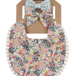 Bembika Baby Feeding Essential Baby Feeding Bib And Bow Floral-Green-picture-37