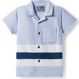 Dapper Dudes Half Sleeves Striped Shirt - Sky Blue-picture-25