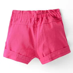 Kookie Kids Mid Thigh Length Solid Shorts with Pockets - Red image 2
