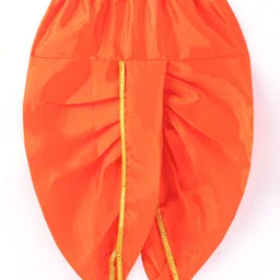 Babyhug Woven Full Sleeves Jamna Set with Forehead Cap & Waistband - Orange image 4