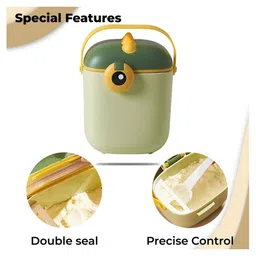 Comercio DINO PRINT 550Ml Baby Formula Dispenser with Scoop, Food grade PP Double Layer Anti-Leak Milk Powder Dispenser Container - Color & Design May Vary image 4
