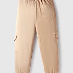 Ollington St. Cotton Half Sleeves Printed T-Shirt & Knit Joggers Set With Pouch Bag- Multicolor & Beige image 5