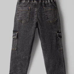 OLLINGTON ST. Cotton Knit Animal Printed Half Sleeves T-Shirt & Stretchable Denim Jeans Set - White & Black image 5