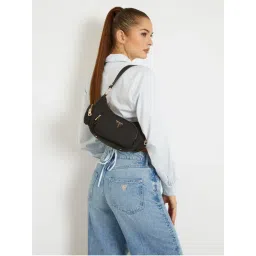 Guess Black Solid Eco Gemma Shoulder Bag-image-19