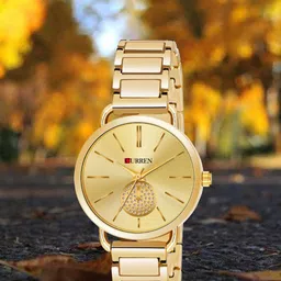 Curren Women Brass Embellished Dial Analogue Watch 3853-GGIX+JW-22&24-Gold-picture-38