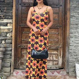 VANGULL Women Floral Printed Maxi Dress-image-58