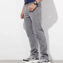 The Roadster Life Co. Men Regular Fit Light Fade Stretchable Jeans image 5