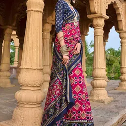 Mitera Ethnic Motifs Printed Pure Cotton Saree With Unstitched Blouse Piece image 4