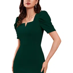 WATAY Women Puff Sleeves Bodycon Dress image 5